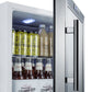 Summit SCR215LBICSS Commercially Approved Built-In Capable Glass Door Refrigerator With Digital Thermostat And Stainless Steel Wrapped Cabinet
