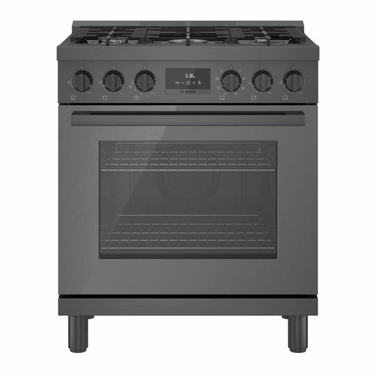 Bosch HDS8045U 800 Series Dual Fuel Freestanding Range 30'' Black Stainless Steel Hds8045U