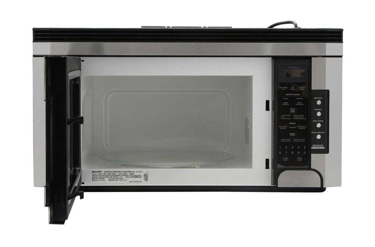 Sharp R1514TY 1.5 Cu. Ft. 1000W Sharp Stainless Steel Over-The-Range Carousel Microwave Oven