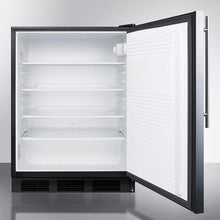 Summit FF7BKBISSHVADA Ada Compliant Built-In Undercounter All-Refrigerator For General Purpose Or Commercial Use, Auto Defrost W/Ss Door, Thin Handle, And Black Cabinet