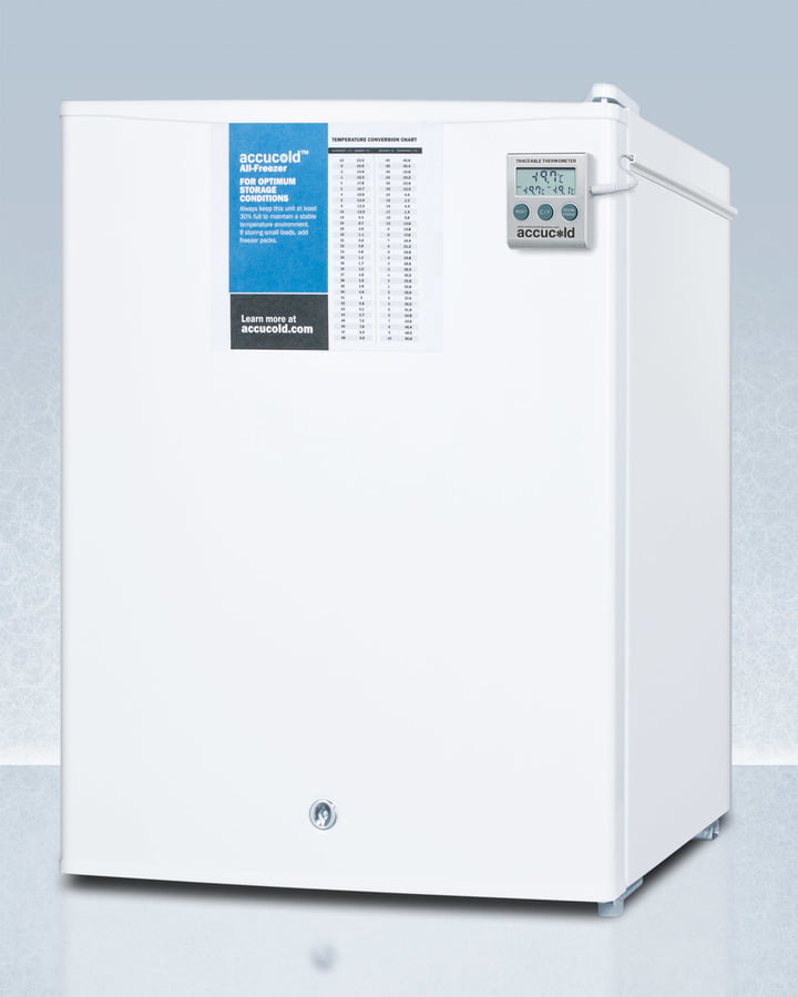 Summit FS30L7PLUS2 Compact Commercially Listed Manual Defrost All-Freezer With Nist Calibrated Thermometer And Lock