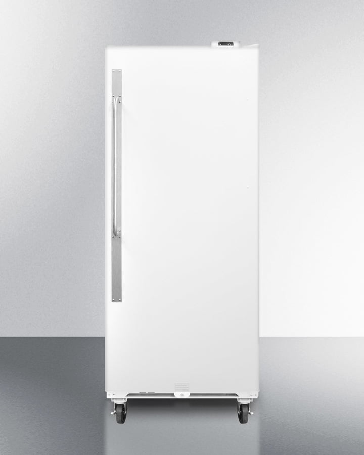 Summit SCUR20 Commercially Approved Frost-Free All-Refrigerator With Digital Thermostat, Casters, Lock, And Right Hand Door Swing