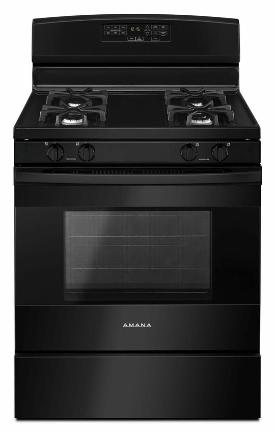 Amana AGR6603SFB 30-Inch Gas Range With Self-Clean Option - Black
