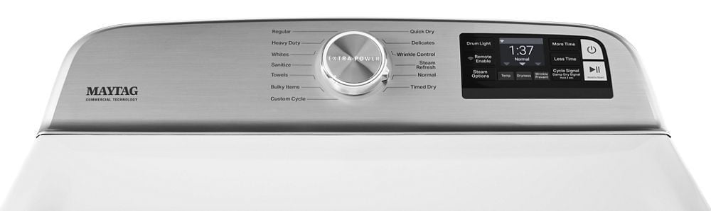 Maytag MGD7230HW Smart Capable Top Load Gas Dryer With Extra Power Button - 7.4 Cu. Ft.