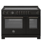 Bertazzoni PRO486IGFEPCAT 48 Inch Induction Range, 6 Heating Zones And Cast Iron Griddle, Electric Self-Clean Oven Carbonio