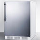 Summit FF6WBISSHV Built-In Undercounter All-Refrigerator For General Purpose Use W/Automatic Defrost, Stainless Steel Wrapped Door, Thin Handle, And White Cabinet