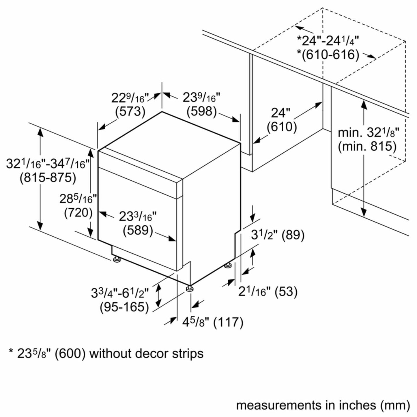 Bosch SGE53X55UC 300 Series Dishwasher 24'' Stainless Steel Sge53X55Uc