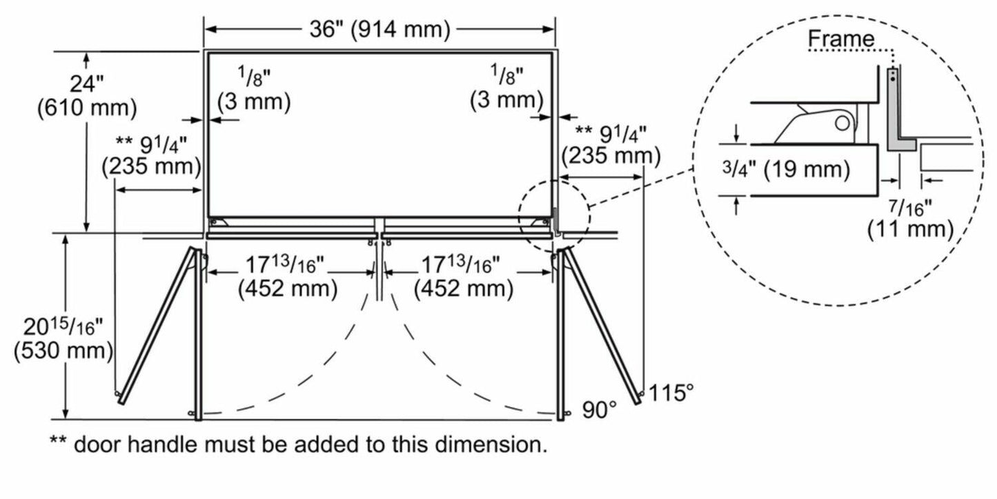 Bosch B36BT935NS Benchmark® Built-In Bottom Freezer Refrigerator 36'' B36Bt935Ns