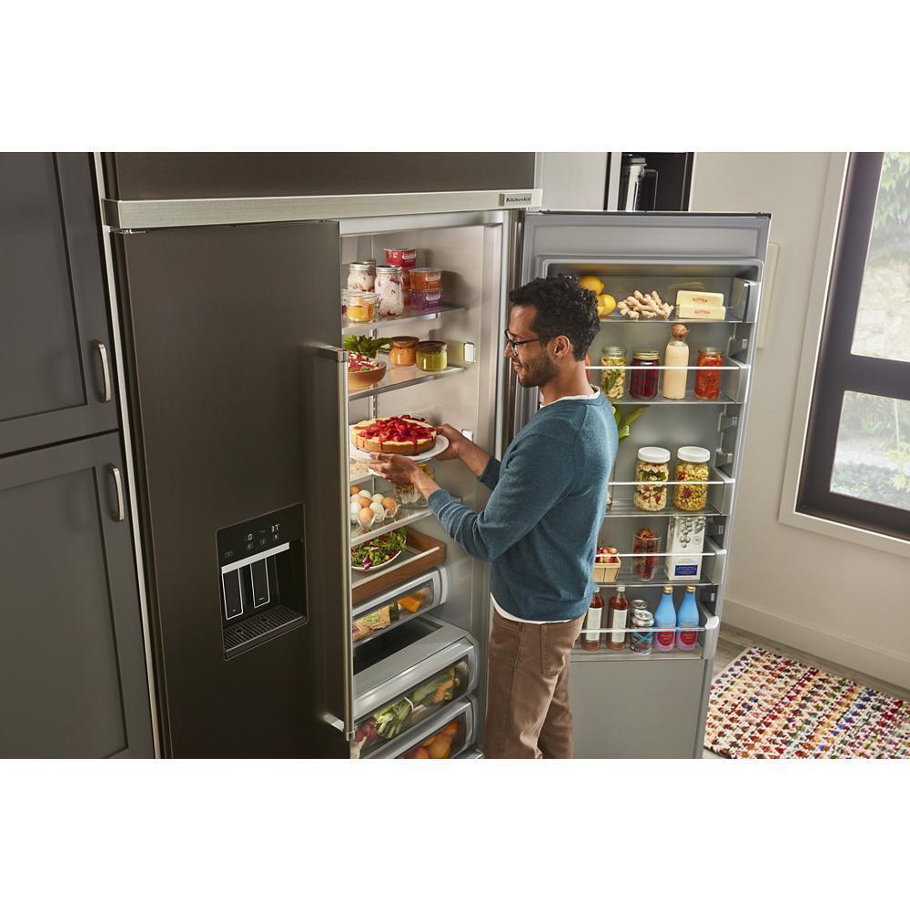 Kitchenaid KBSD708MBS 29.4 Cu. Ft. 48" Built-In Side-By-Side Refrigerator With Ice And Water Dispenser