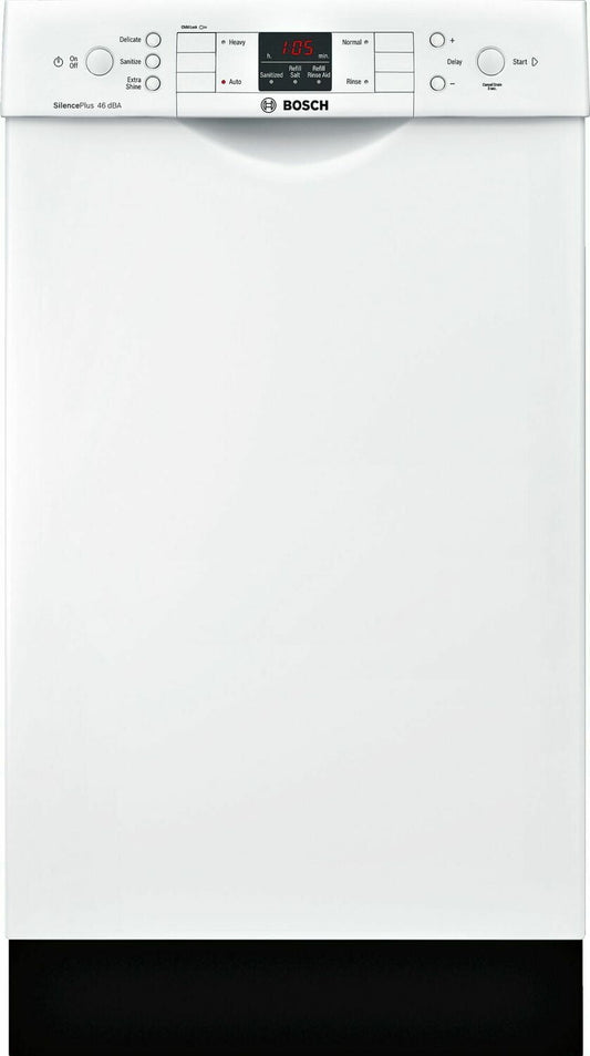 Bosch SPE53U52UC Ada 18" 300 Series Recessed Hndl, 4/4 Cycles, 46 Dba, Rckmatic, 9 Pl Stgs - Wh