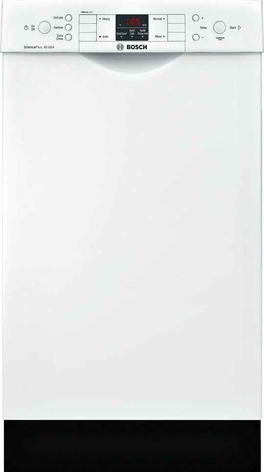 Bosch SPE53U52UC Ada 18" 300 Series Recessed Hndl, 4/4 Cycles, 46 Dba, Rckmatic, 9 Pl Stgs - Wh