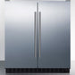 Summit FFRF3075WSS Frost-Free Side-By-Side Refrigerator-Freezer For Built-In Or Freestanding Use With White Cabinet, Stainless Steel Doors, And Digital Controls