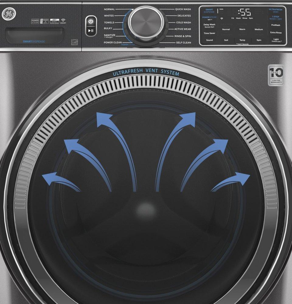 Ge Appliances GFD85ESSNWW Ge® 7.8 Cu. Ft. Capacity Smart Front Load Electric Dryer With Steam And Sanitize Cycle