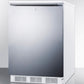 Summit FF7LWSSHH Commercially Listed Freestanding All-Refrigerator For General Purpose Use, Auto Defrost W/Lock, Ss Wrapped Door, Horizontal Handle, And White Cabinet