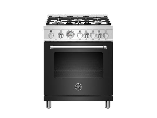 Bertazzoni MAST305DFMNEE 30 Inch Dual Fuel, 5 Burners, Electric Oven Nero Matt