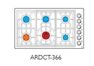 American Range ARDCT366N Vitesse Sealed-Burner Cooktops 36" Natural Gas