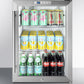 Summit SCR312L Commercially Approved Countertop Glass Door Refrigerator Designed For The Display And Refrigeration Of Beverages Or Sealed Food, With Black Cabinet, Front Lock, And Digital Thermostat; Replaces Scr310L