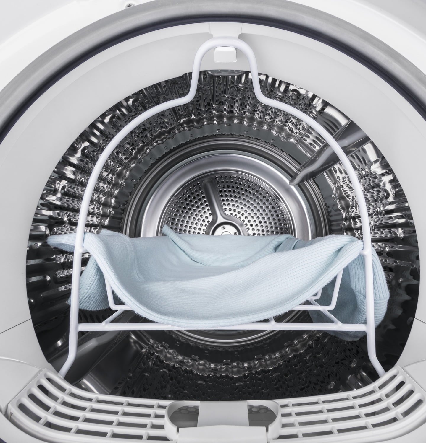 Haier QFD15ESSNWW 4.3 Cu.Ft. Capacity Smart 24" Frontload Electric Dryer With Stainless Steel Basket