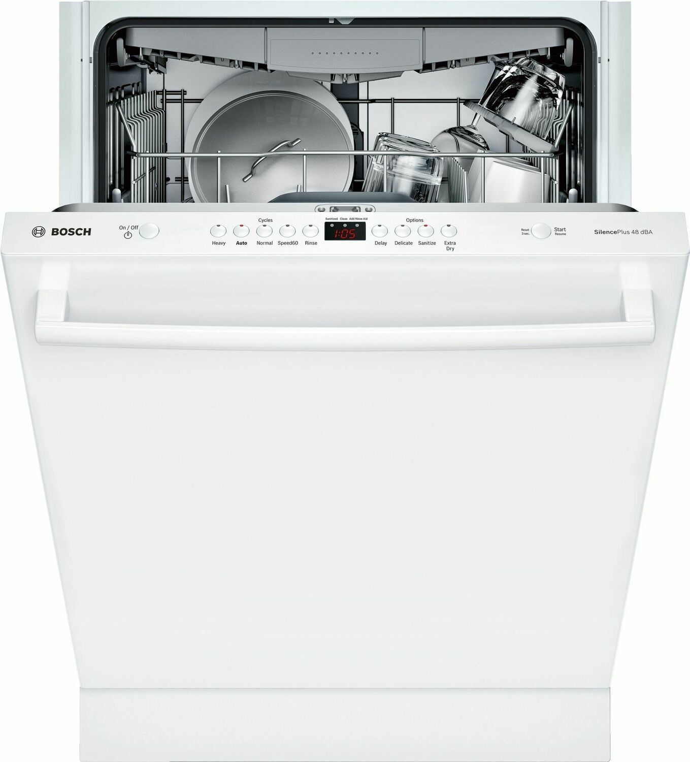 Bosch SHXM4AY52N 100 Series Dishwasher 24'' White, Xxl Shxm4Ay52N