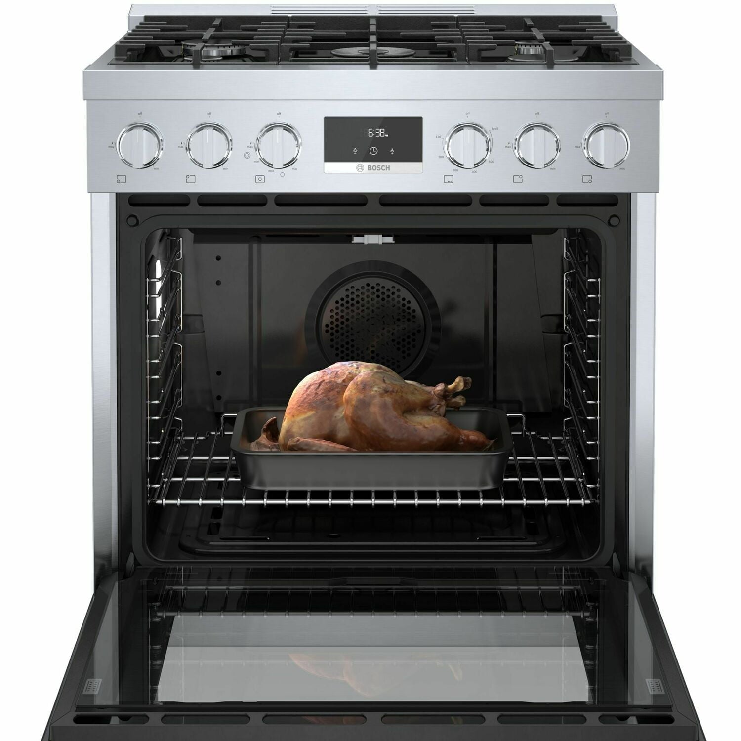 Bosch HGS8055UC 800 Series Gas Freestanding Range 30'' Stainless Steel Hgs8055Uc