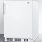 Summit BKRF661BIADA Built-In Undercounter Ada Compliant Break Room Refrigerator-Freezer In White With Nist Calibrated Thermometer And Alarm