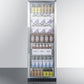 Summit SCR1401CSS Full-Size Commercial Beverage Center With Stainless Steel Interior, Self-Closing Glass Door, And Stainless Steel Wrapped Cabinet