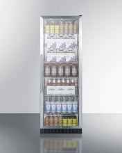 Summit SCR1401CSS Full-Size Commercial Beverage Center With Stainless Steel Interior, Self-Closing Glass Door, And Stainless Steel Wrapped Cabinet