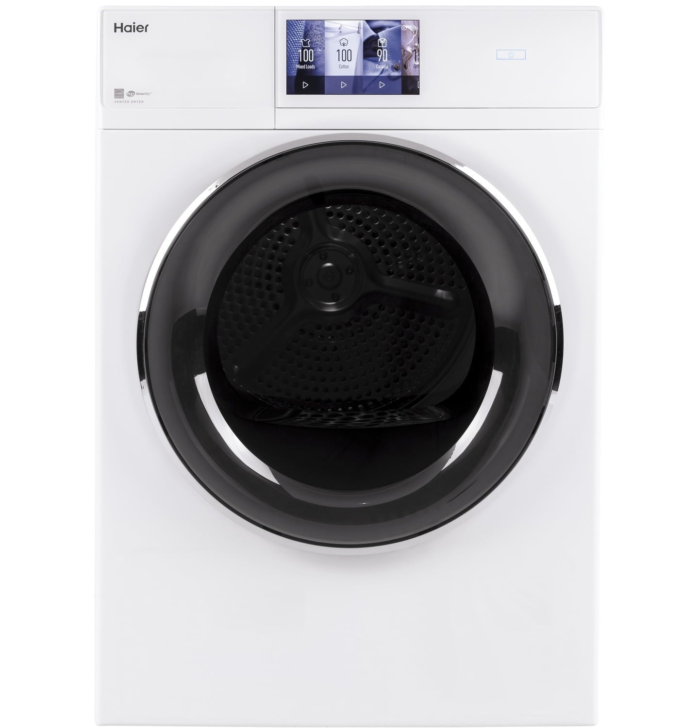 Haier QFD15ESSNWW 4.3 Cu.Ft. Capacity Smart 24" Frontload Electric Dryer With Stainless Steel Basket