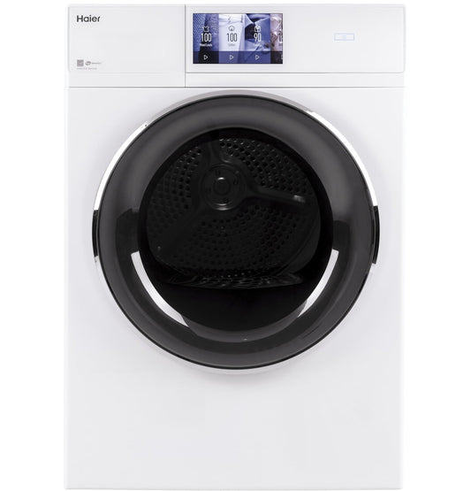 Haier QFD15ESSNWW 4.3 Cu.Ft. Capacity Smart 24" Frontload Electric Dryer With Stainless Steel Basket