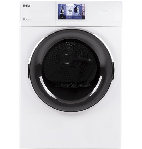 Haier QFD15ESSNWW 4.3 Cu.Ft. Capacity Smart 24" Frontload Electric Dryer With Stainless Steel Basket