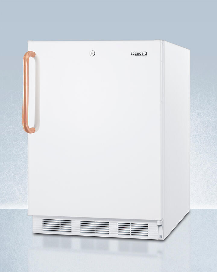 Summit FF6LWBI7TBCADA Ada Compliant Commercial All-Refrigerator For Built-In General Purpose Use, With Pure Copper Handle, Lock, Automatic Defrost Operation, And White Exterior
