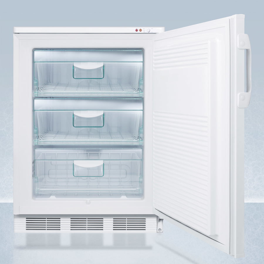 Summit VT65ML7PLUS2 24" Wide All-Freezer For Freestanding Use, Manual Defrost With A Nist Calibrated Thermometer, Lock, And -25 C Capability