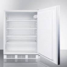 Summit FF7SSHH Commercially Listed Freestanding All-Refrigerator For General Purpose Use, Auto Defrost W/Ss Wrapped Door, Horizontal Handle, And White Cabinet