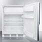Summit CT66LWBISSHVADA Built-In Undercounter Ada Compliant Refrigerator-Freezer For General Purpose Use, W/Dual Evaporator Cooling, Lock, Ss Door, Thin Handle, White Cabinet