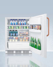 Summit FF6LWBI7TBCADA Ada Compliant Commercial All-Refrigerator For Built-In General Purpose Use, With Pure Copper Handle, Lock, Automatic Defrost Operation, And White Exterior