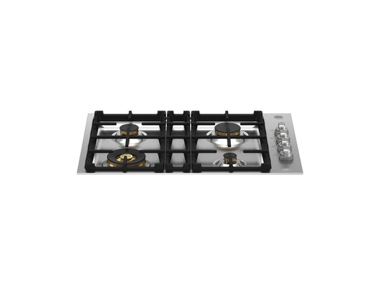 Bertazzoni MAST304QBXT 30 Drop-In Gas Cooktop 4 Brass Burners Stainless Steel