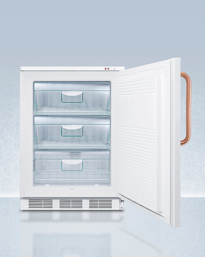 Summit VT65MLTBC 24 In. Wide Counter Height All-Freezer Capable Of -25 C Operation With Pure Copper Handle And Front-Mounted Lock
