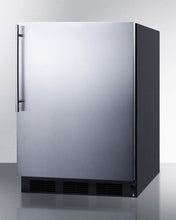 Summit FF63BBISSHV Built-In Undercounter All-Refrigerator For Residential Use, Auto Defrost With A Stainless Steel Wrapped Door, Thin Handle, And Black Cabinet