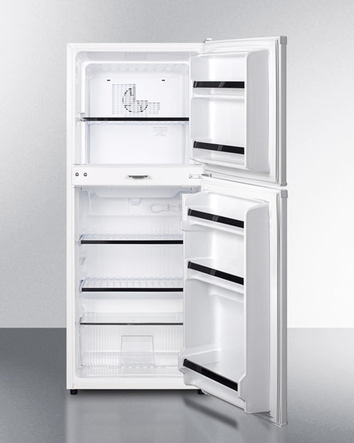 Summit FF71ESLLF2 Two-Door Refrigerator-Freezer In Slim 19" Width, With Combination Lock