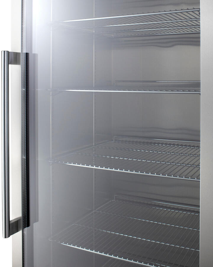 Summit PTHC155GCSS Single Chamber Passive Heating Blanket Warmer With A Self-Closing Glass Door, Stainless Steel Interior, Digital Thermostat, Stainless Steel Cabinet, And Lock