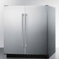 Summit FFRF3075WCSS Frost-Free Side-By-Side Refrigerator-Freezer For Built-In Or Freestanding Use Wrapped Stainless Steel Exterior And Digital Controls