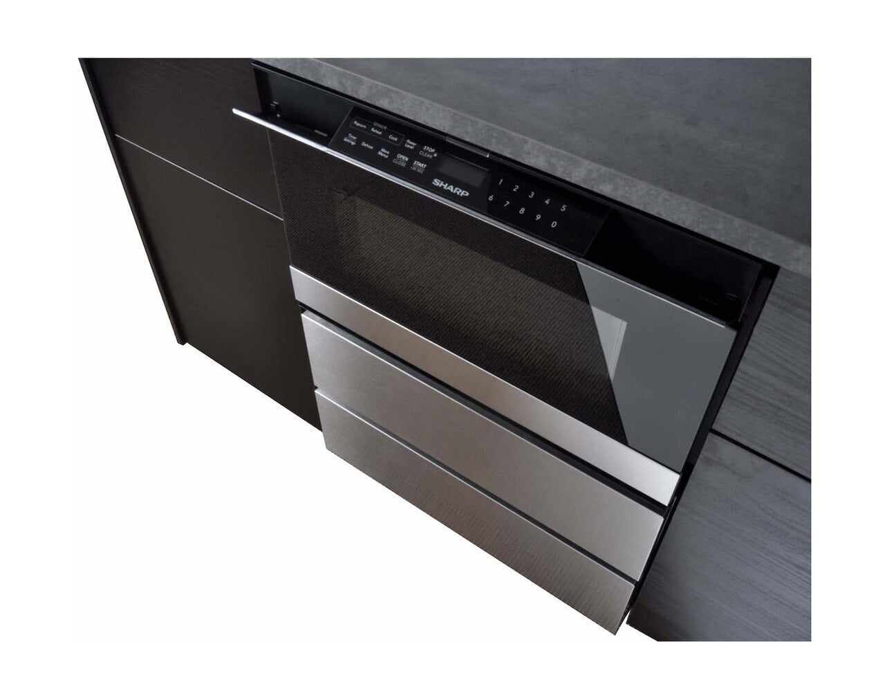 Sharp SKMD24U0ES 24 In. Under The Counter Microwave Drawer Oven Pedestal