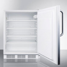 Summit FF7LSSTBADA Ada Compliant Commercial All-Refrigerator For Freestanding General Purpose Use, Auto Defrost W/Lock, Ss Door, Towel Bar Handle, And White Cabinet