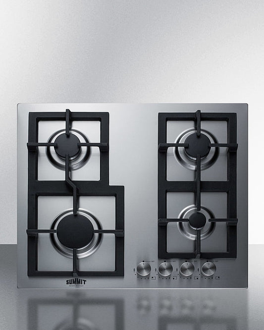 Summit GCJ4SS 24" Wide 4-Burner Gas Cooktop In Stainless Steel