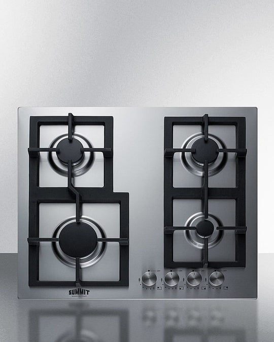 Summit GCJ4SS 24" Wide 4-Burner Gas Cooktop In Stainless Steel