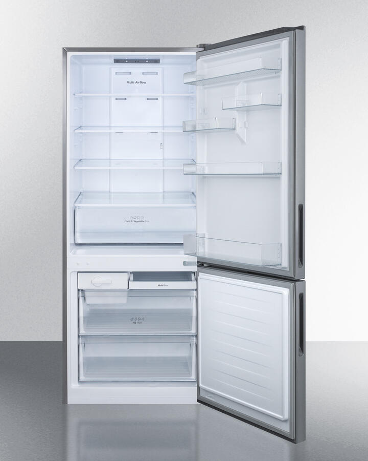 Summit FFBF279SSBI 28" Wide Built-In Bottom Freezer Refrigerator