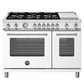Bertazzoni MAS486GGASBIV 48 Inch All Gas Range, 6 Burner And Griddle Bianco Matt