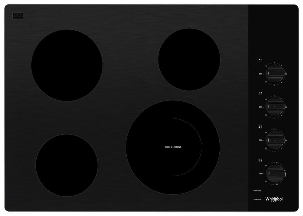 Whirlpool WCE55US0HB 30-Inch Electric Ceramic Glass Cooktop With Dual Radiant Element