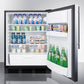 Summit FF6BK7SSHV Commercially Listed Freestanding All-Refrigerator For General Purpose Use, Auto Defrost W/Stainless Steel Wrapped Door, Thin Handle, And Black Cabinet