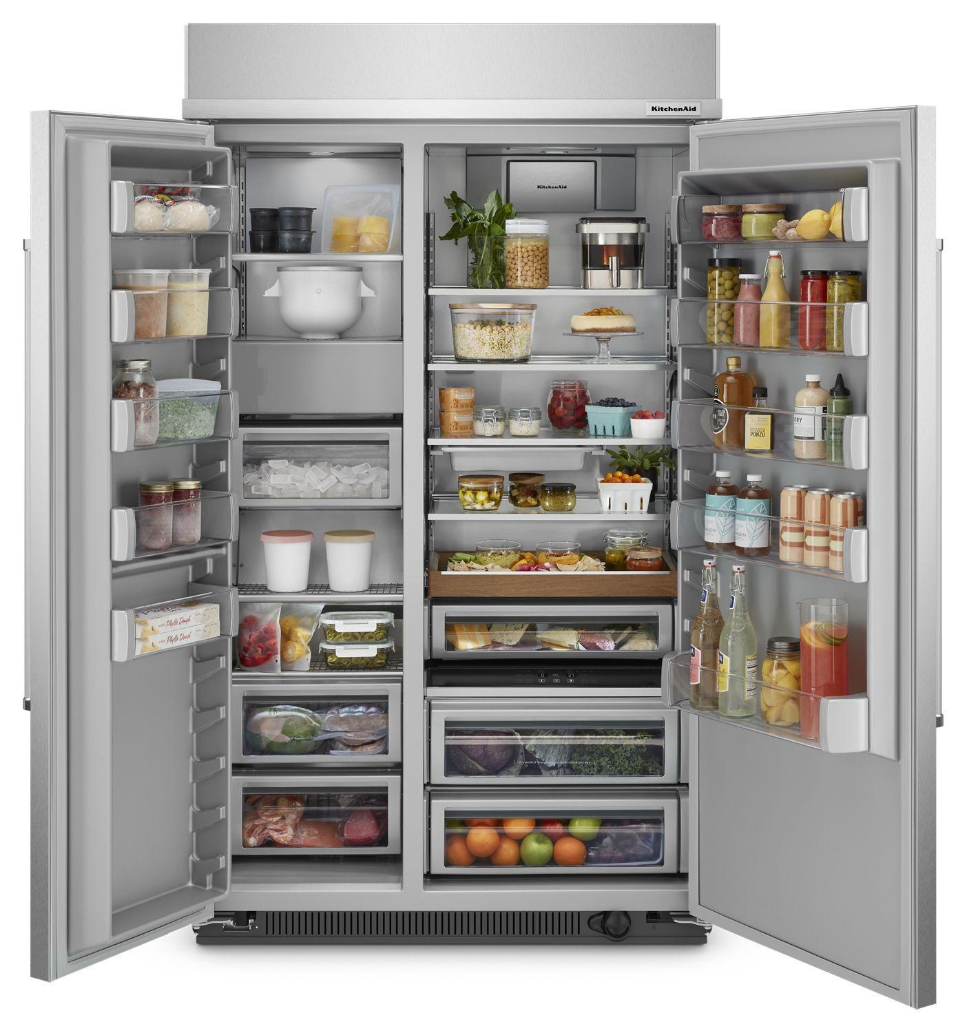 Kitchenaid KBSN708MPS 30 Cu. Ft. 48" Built-In Side-By-Side Refrigerator With Printshield&#8482; Finish - Stainless Steel With Printshield&#8482; Finish